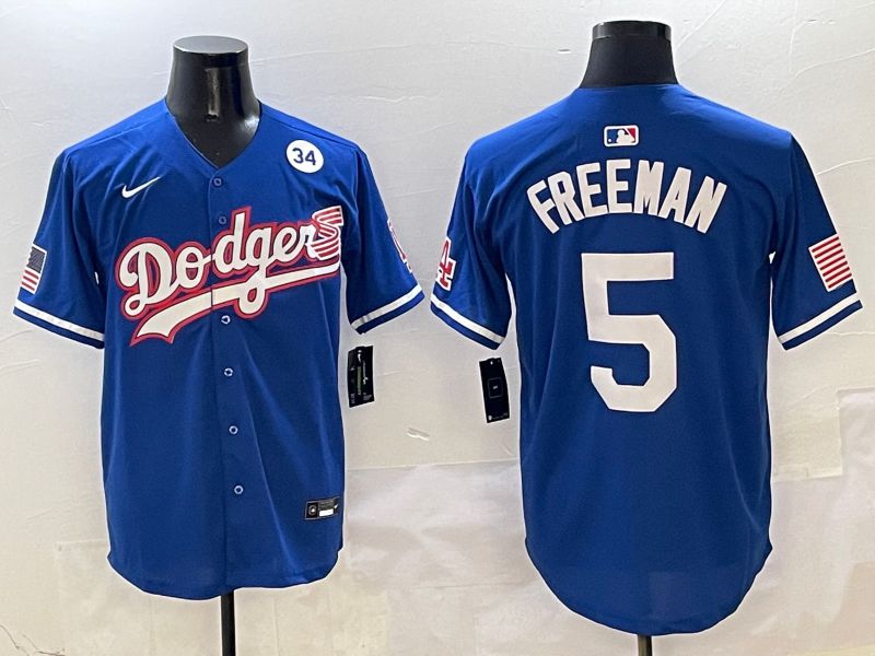 Men Los Angeles Dodgers #5 Freeman Blue Second generation Joint Name Nike 2025 MLB Jersey style 8->los angeles dodgers->MLB Jersey